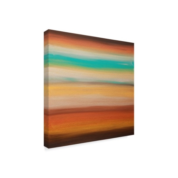 Hilary Winfield 'Sunset Stripes Orange Blue' Canvas Art,35x35